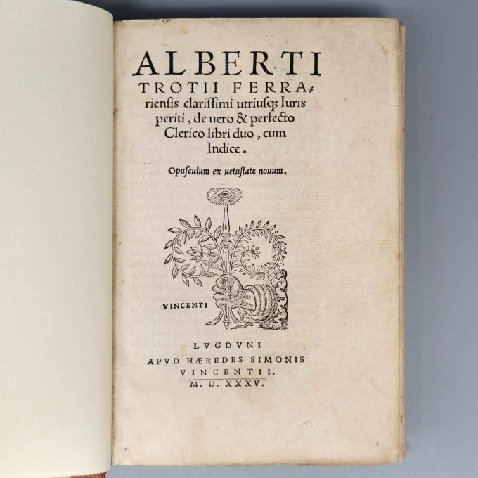 Los 37: TROTTI, Alberto: De vero & perfecto clerico libri duo…