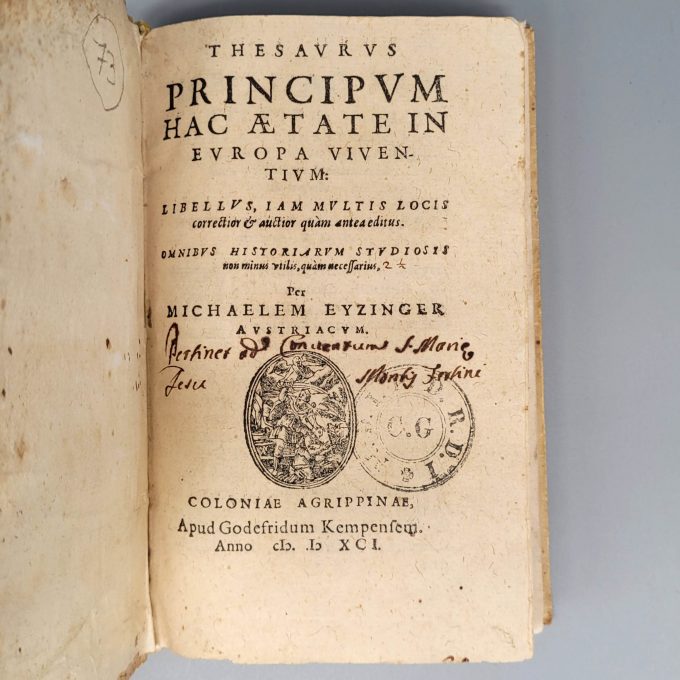 Los 38: EY(T)ZINGER, Michael: Thesaurus principum hac aetate in Europa viventium…