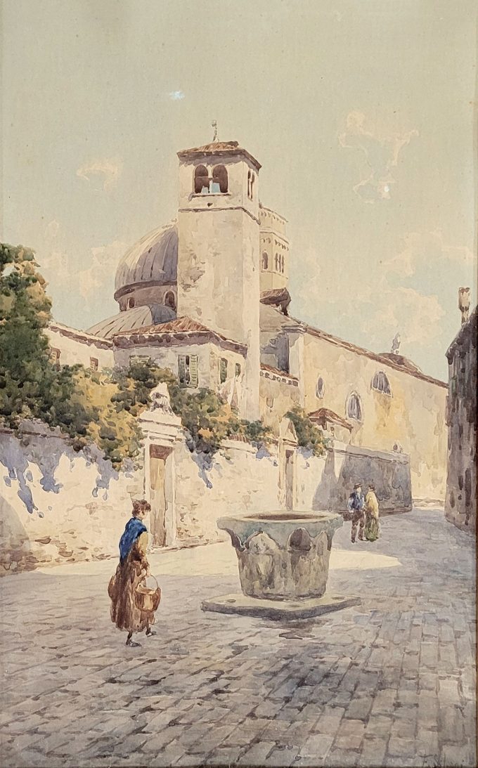 Los 60: SILVANI, Ferdinando: Venezianische Piazza mit Brunnen – Bild 2
