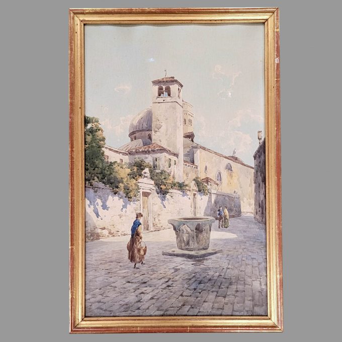 Los 60: SILVANI, Ferdinando: Venezianische Piazza mit Brunnen