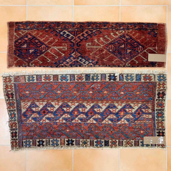 Los 892: Jomud / Sumakh, 19. Jh., 30 x 104 cm bzw. 48 x 108 cm, Zustand D