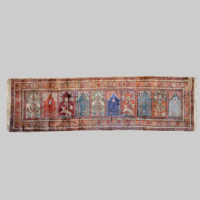 Los 901: Samarkand-Saff, um 1930, Seide, 195 x 60 cm, Zustand C