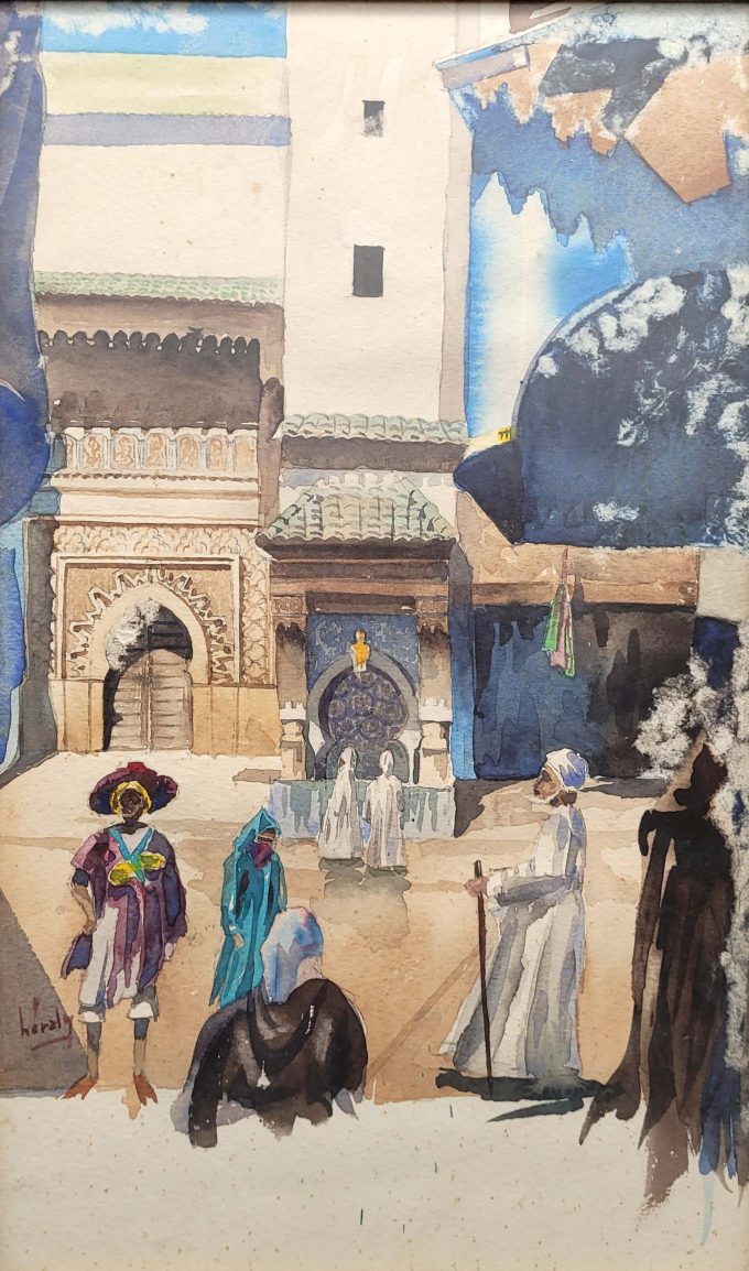 Los 123: HERZIG, Édouard: Ansicht von der Funduq al-Nejjarin und des Brunnens in Fez – Bild 2