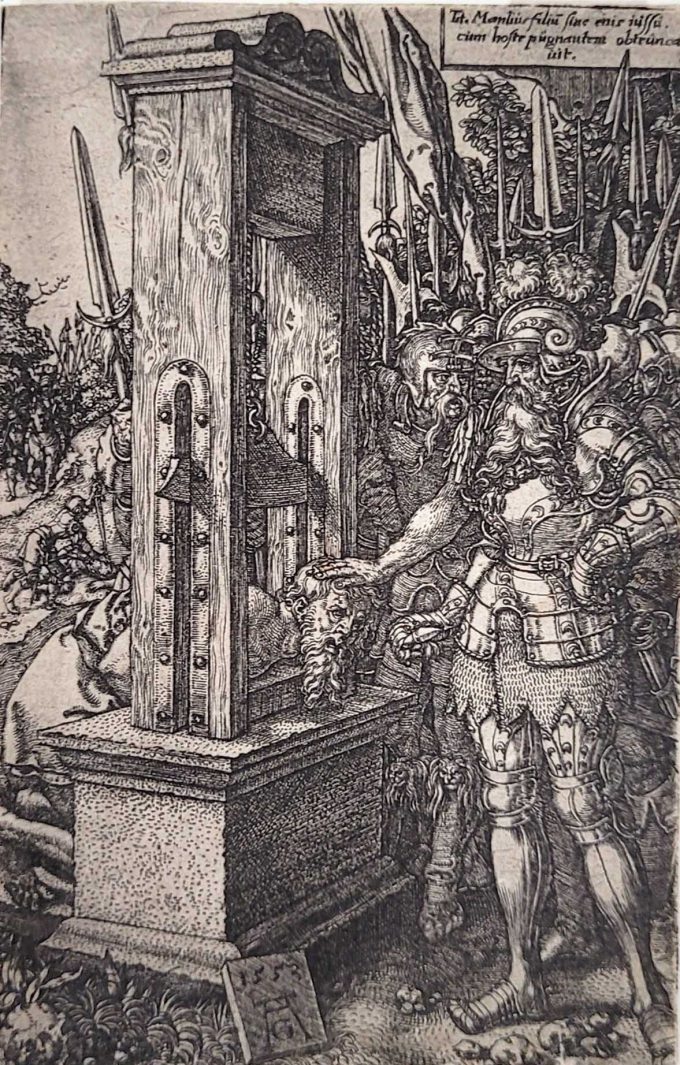 Los 149: ALDEGREVER, Heinrich: Titus Manlius Torquatus befiehlt die Hinrichtung seines Sohnes – Bild 3