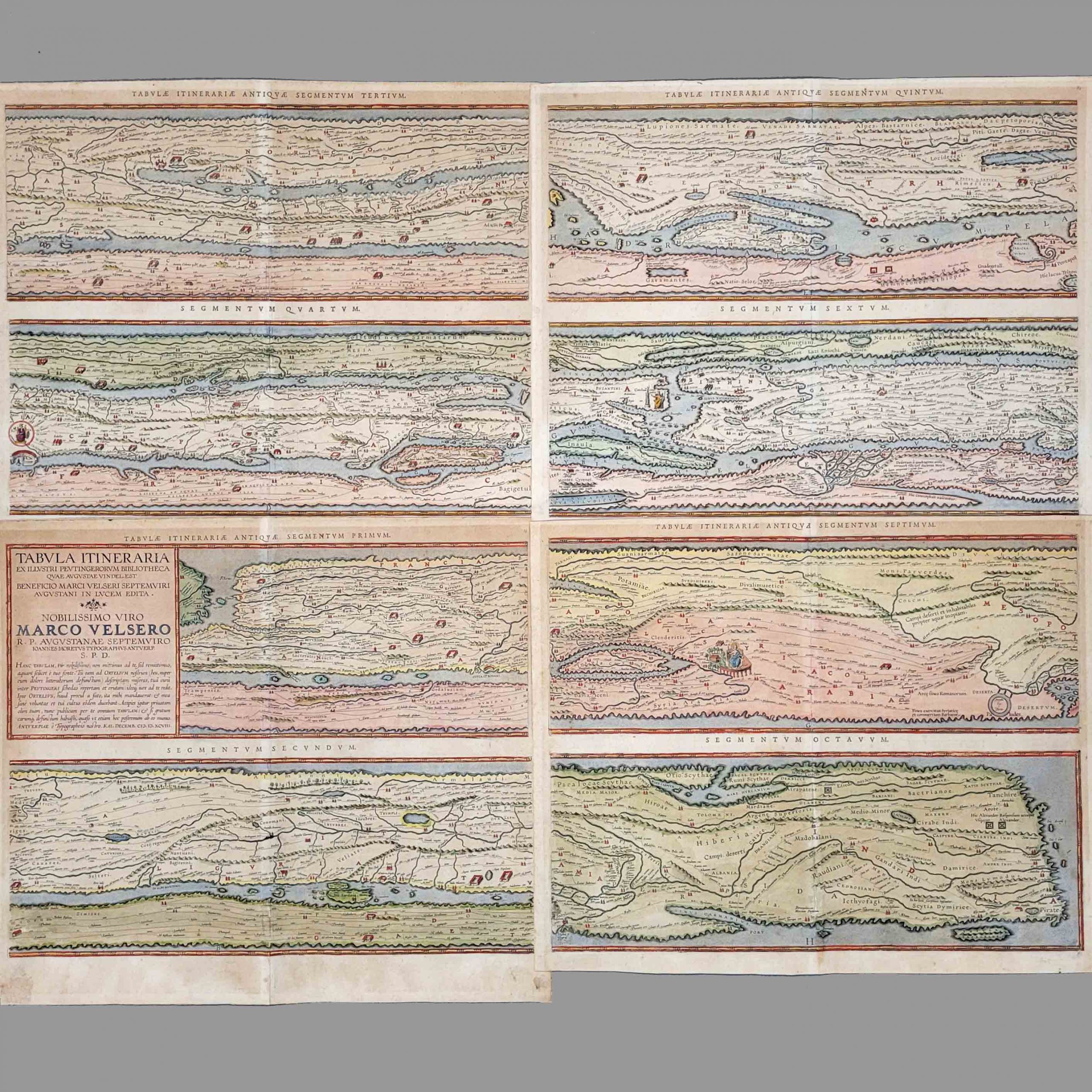 Los 150: ORTELIUS, Abraham: Tabula itineraria ex illustri Peutingerorum Bibliotheca quae Augusta Vindel. Est. Beneficio Marci Velseri septemviri Augustani in lucem edita – Bild 2