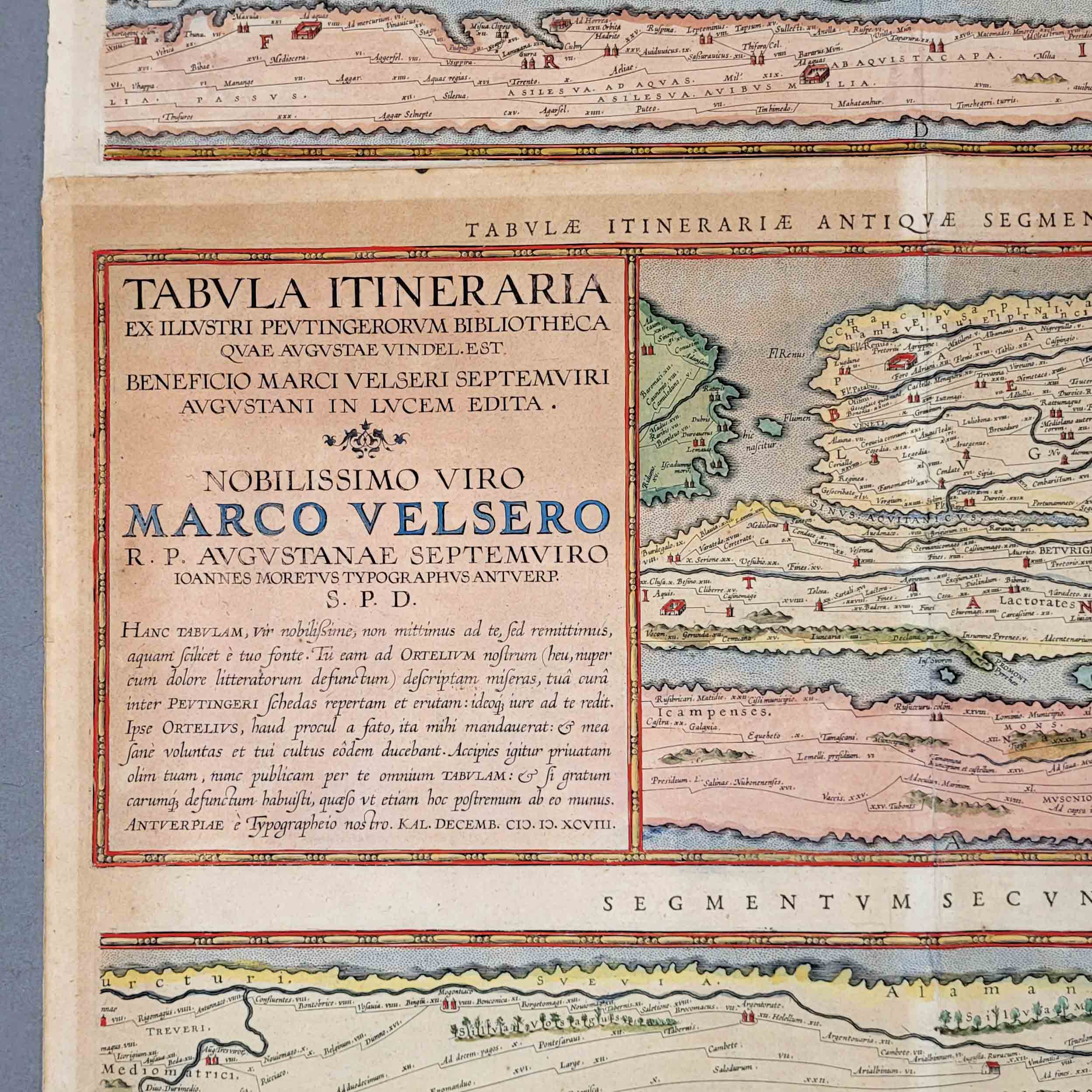 Los 150: ORTELIUS, Abraham: Tabula itineraria ex illustri Peutingerorum Bibliotheca quae Augusta Vindel. Est. Beneficio Marci Velseri septemviri Augustani in lucem edita – Bild 4
