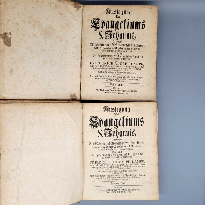 Los 17: LAMPE, Friedrich Adolph: Auslegung des Evangeliums S. Johannis
