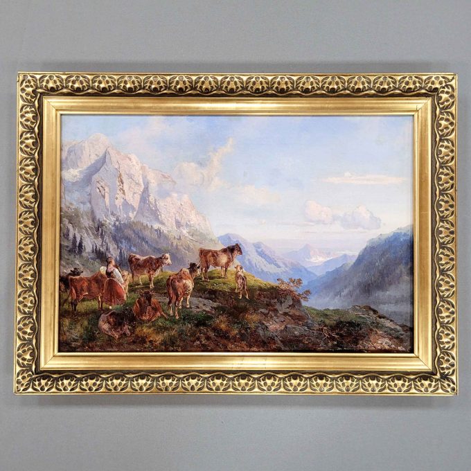Los 328: VOLTZ, Ludwig: Sennerin mit dem Vieh auf der Alm