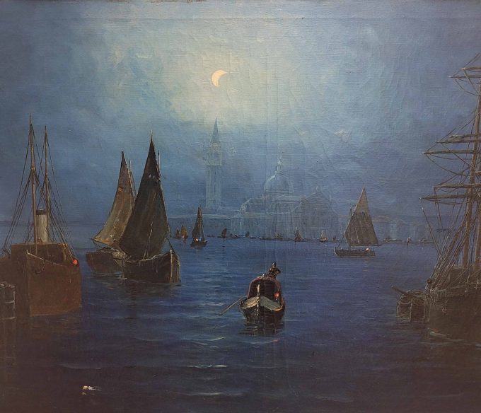 Los 331: JABONEAU, Albert: Ansicht auf Venedig bei Nacht – Bild 2