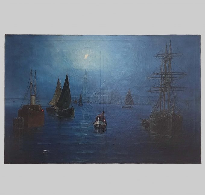 Los 331: JABONEAU, Albert: Ansicht auf Venedig bei Nacht