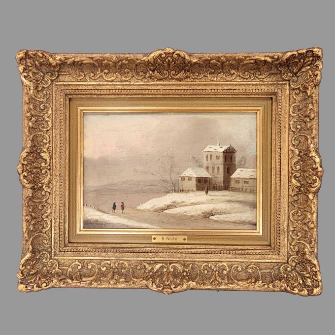 Los 353: NIEDERLÄNDISCHER MEISTER: Winterlandschaft mit Wohnturm und Gehöft