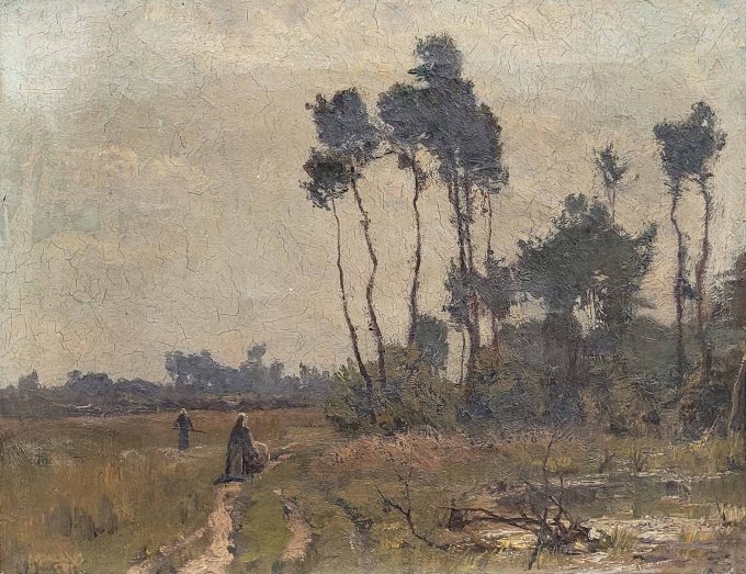 Los 356: FRANZÖSISCHER MEISTER: Landschaft mit Bäuerinnen – Bild 2