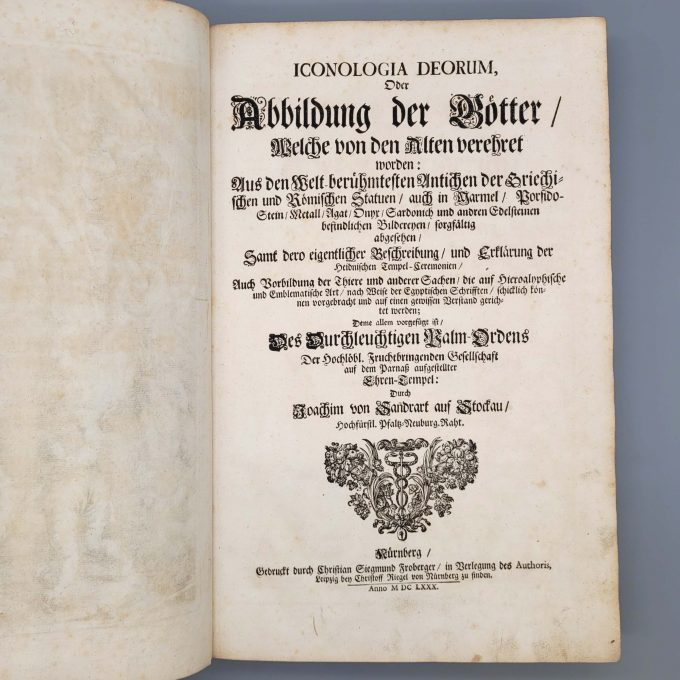 Los 54: SANDRART, Joachim von: Iconologia deorum, oder Abbildung der Götter, welche von den Alten verehret worden