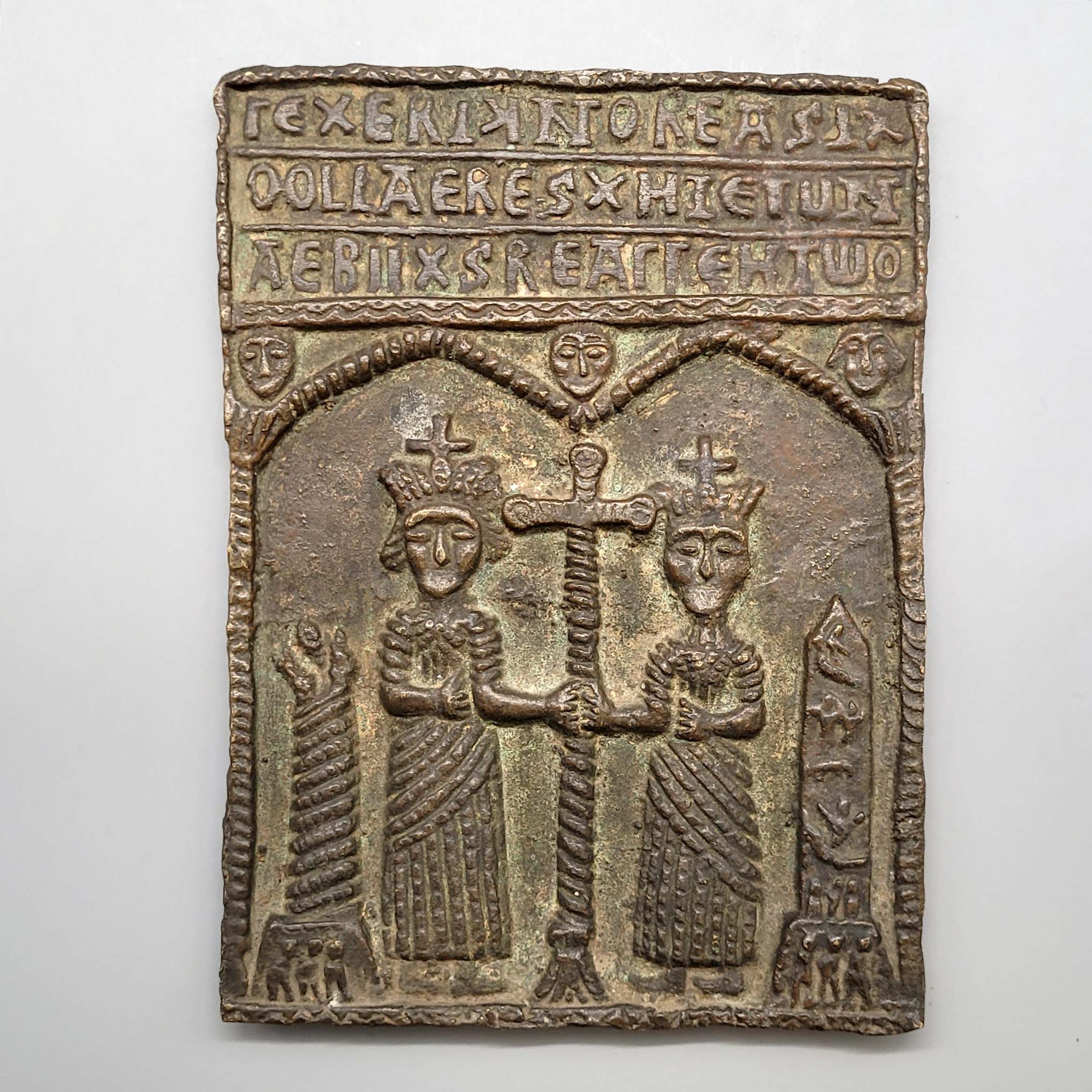 Los 576: Konstantin und Helena mit dem wahren Kreuz Christi im Hippodrom von Konstantinopel