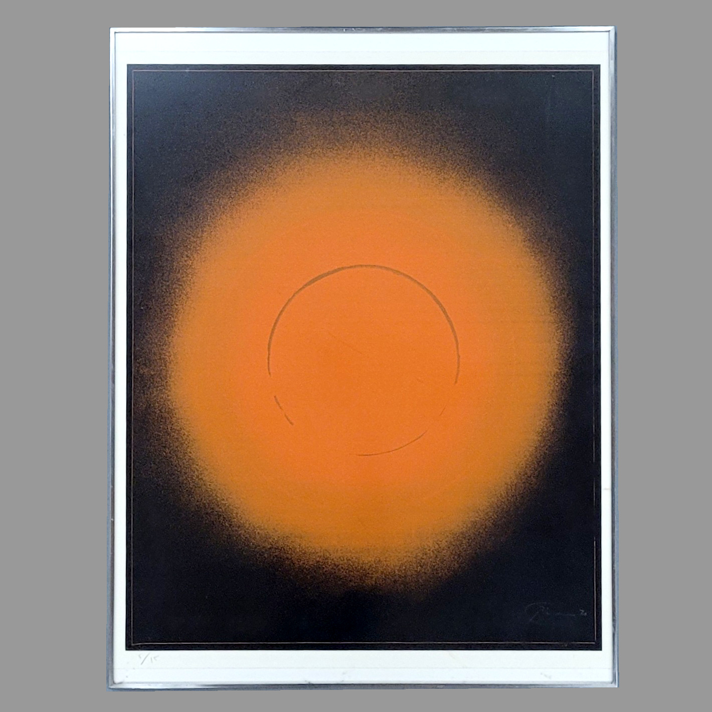 Los 615: PIENE, Otto: Rote Sonne auf Schwarz