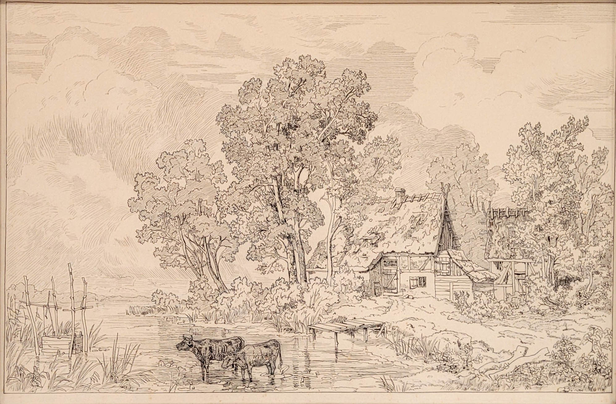 Los 79: HAGEMEISTER, Karl: Altes Gehöft am Fluss – Bild 2