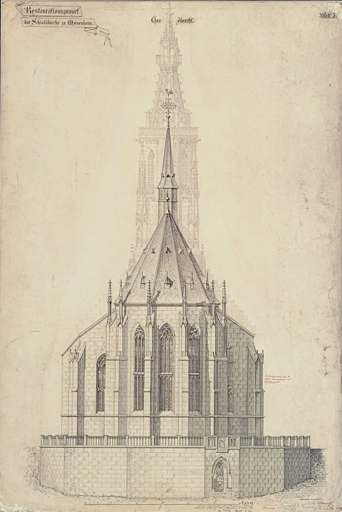 Los 84: SCHMITZ, Franz: Restaurationsentwurf für die Schlosskirche in Meisenheim – Bild 2