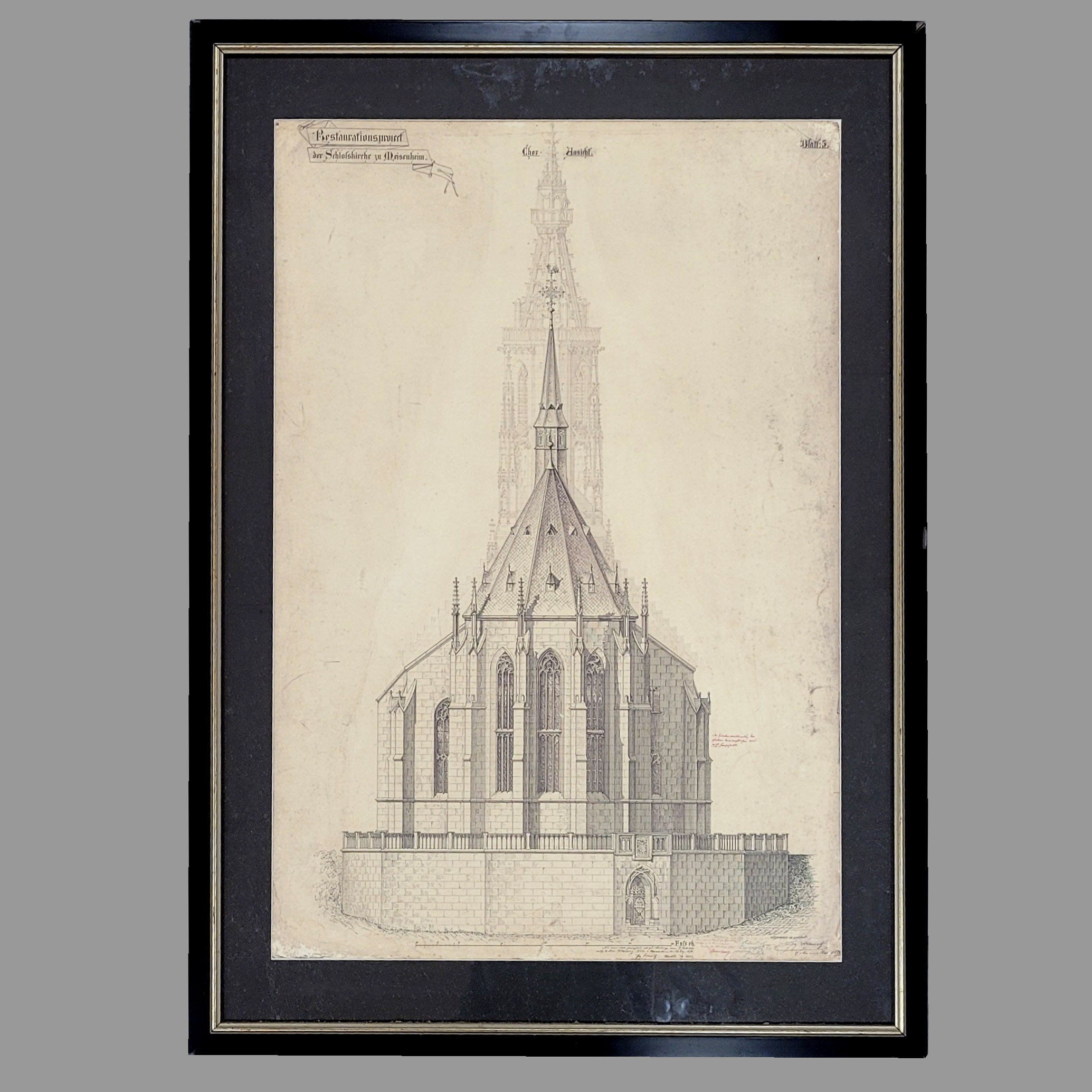 Los 84: SCHMITZ, Franz: Restaurationsentwurf für die Schlosskirche in Meisenheim