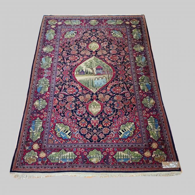 Los 925: Keshan, um 1930, 202 x 136 cm, Zustand B/C