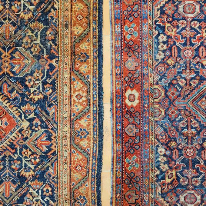 Los 929: Zwei Mahal, um 1920, 200 x 130 bzw. 198 x 132 cm, Zustand C – Bild 4