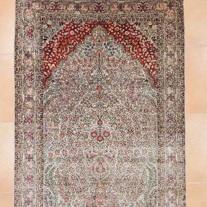 Los 955: Teppich China, Seide, 20. Jh., 123 x 77 cm, Zustand B – Bild 3