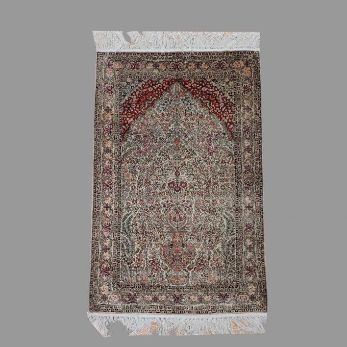 Los 955: Teppich China, Seide, 20. Jh., 123 x 77 cm, Zustand B
