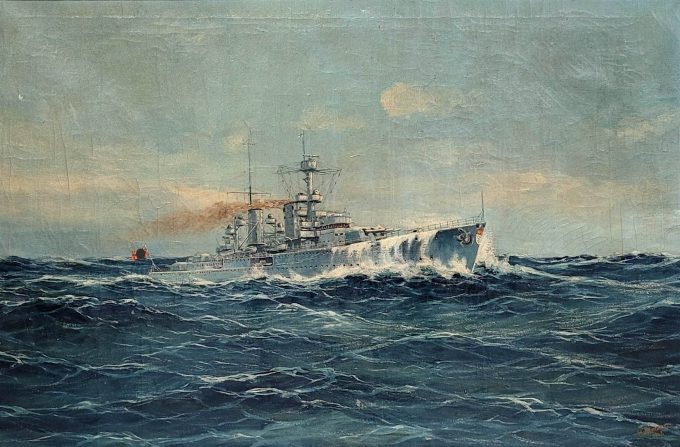 Los 142: HOFFMANN, Wilhelm: Der Kreuzer "Köln" in bewegter See – Bild 2
