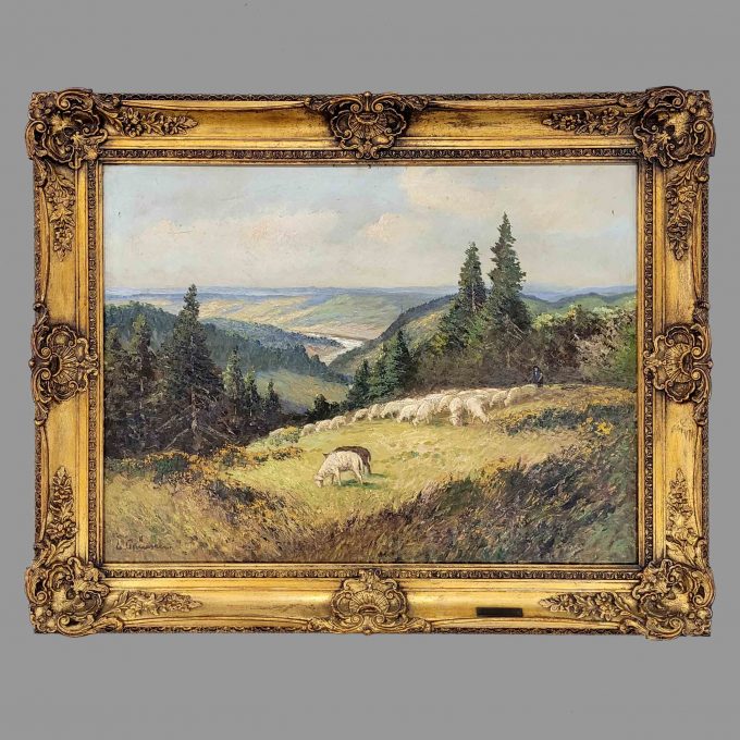 Los 145: PRÜSSEN, Clemens: Hirte mit seiner Schafherde in der Eifel