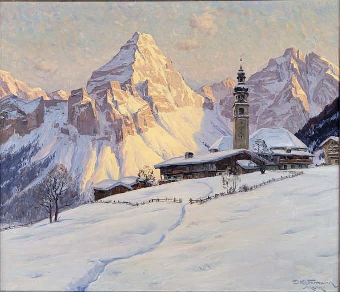 Los 146: KETTEMANN, Erwin: Winterabend in Lermoos mit Sonnenspitze – Bild 2