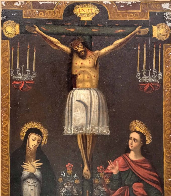Los 149: SPANISCHER MEISTER: Kreuzigung Christi mit Maria und Johannes – Bild 2
