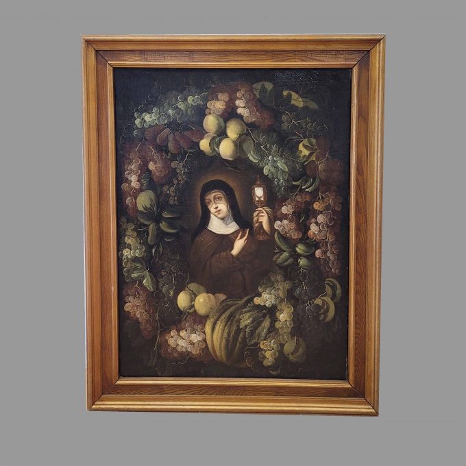 Los 161: FLÄMISCHER MEISTER: Heilige Clara im Blütenkranz