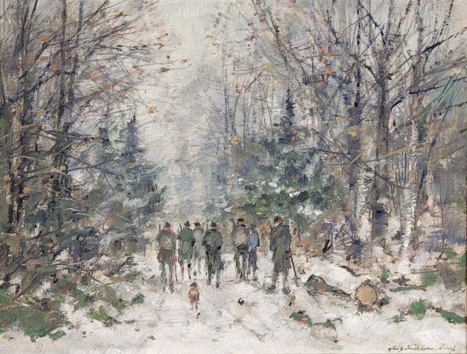Los 164: KÖHLER, Fritz: Jäger im Winterwald – Bild 2