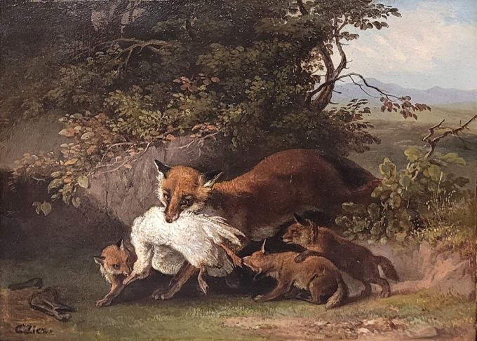 Los 166: ZICK, Gustav: Fuchs und Füchsin / Fuchs mit Beute und Jungen – Bild 2