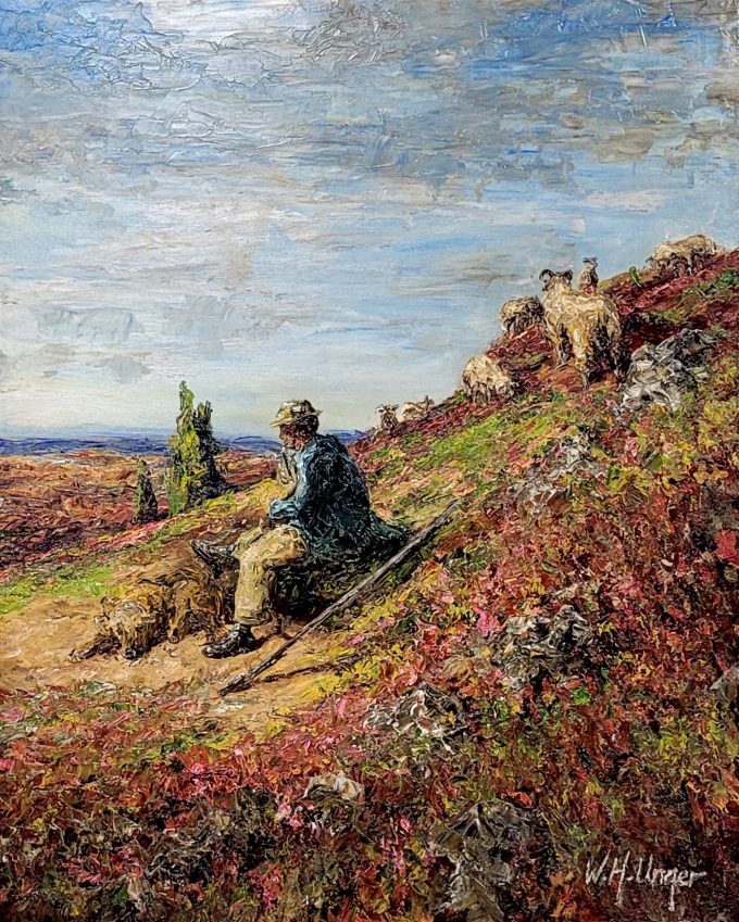 Los 204: UNGER, Wolfgang Heinz: Schäfer mit Heideschnucken in der Lüneburger Heide – Bild 2