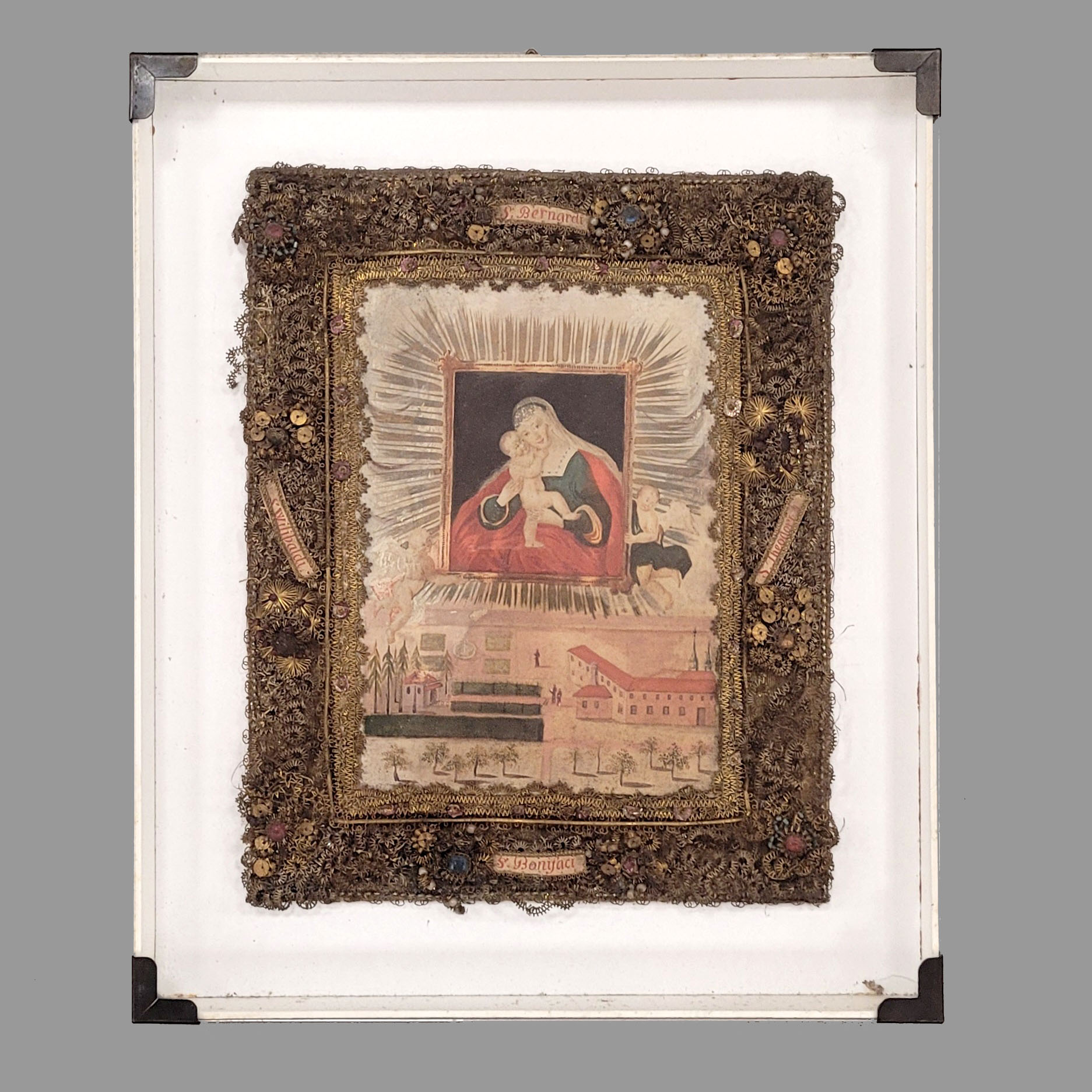 Los 51: Gnadenbild "Maria Hilf" von Engeln getragen über einem Kloster