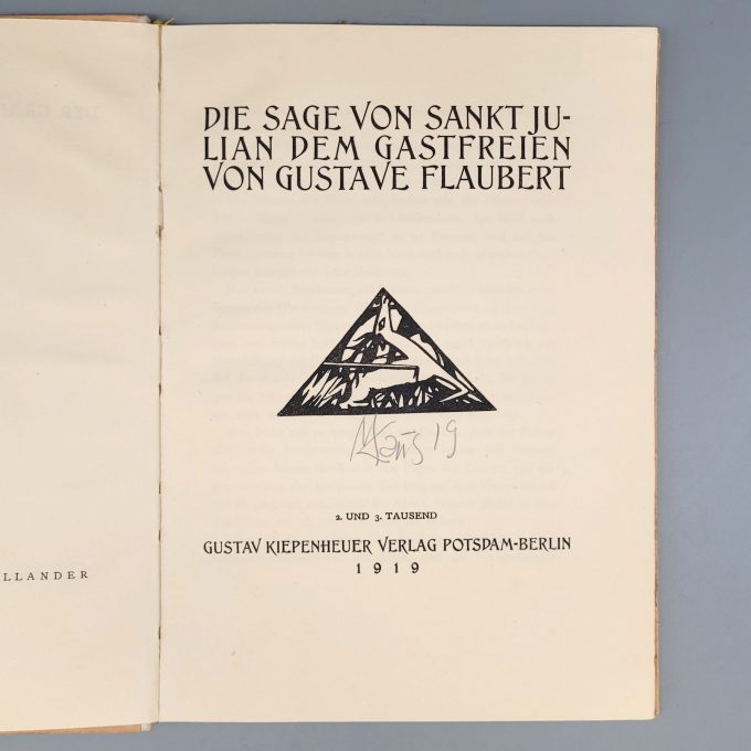 Los 532: KAUS, Max: Gustave Flaubert - Die Sage von Sankt Julian dem Gastfreien