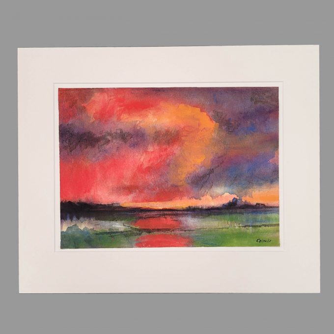 Los 552: CALMÉS, Peter: Niederrheinlandschaft im Abendrot