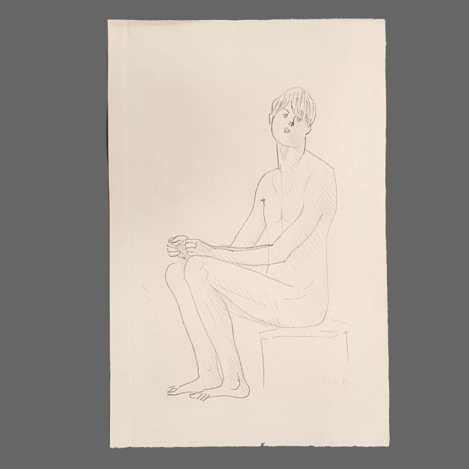Los 557: MARCKS, Gerhard: Sitzender Jünglingsakt