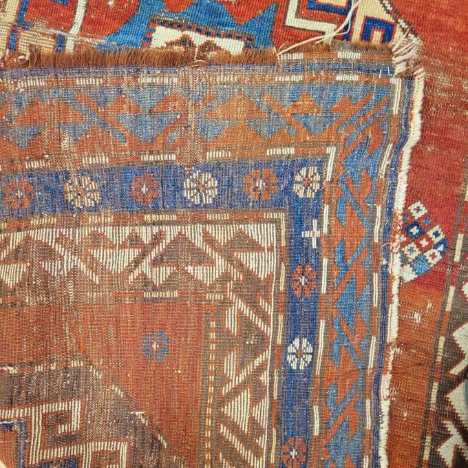 Los 801: Kazak, 19. Jahrhundert, 214 x 141 cm, Zustand D – Bild 2