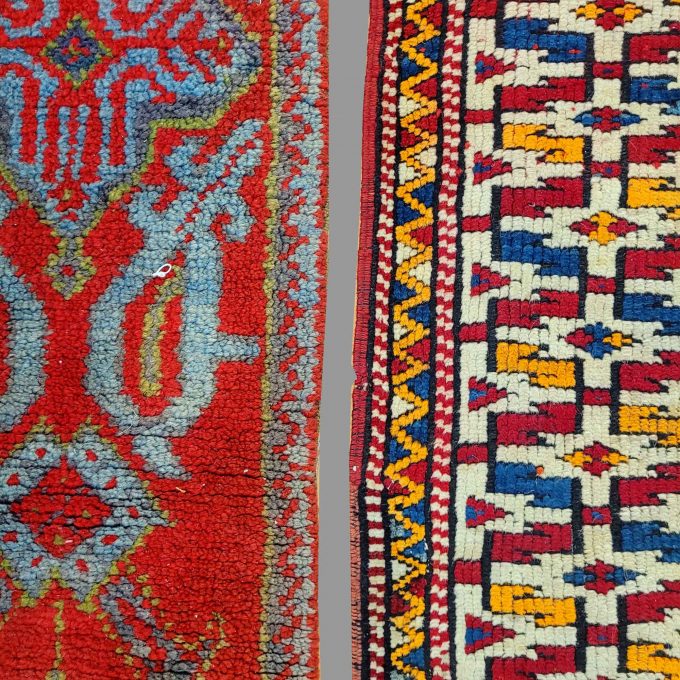 Los 841: Ushak und Bergama, 20. Jahrhundert, 90 x 95 cm, 38 x 138 cm, Zustand C – Bild 4