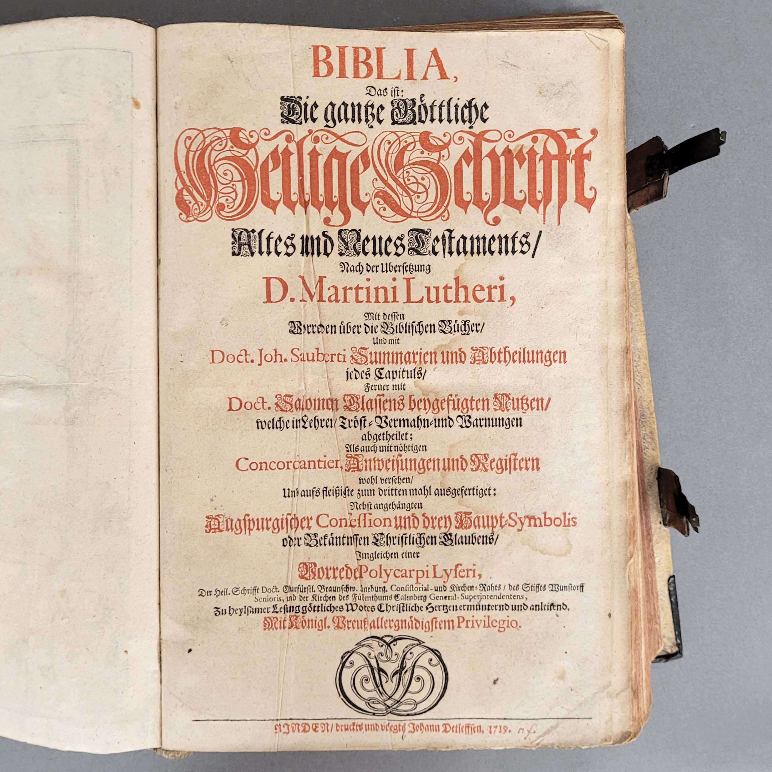 Los 4: LUTHER, Martin: Biblia - Das ist: Die gantze göttliche Heilige Schrift Altes und Neues Testaments...
