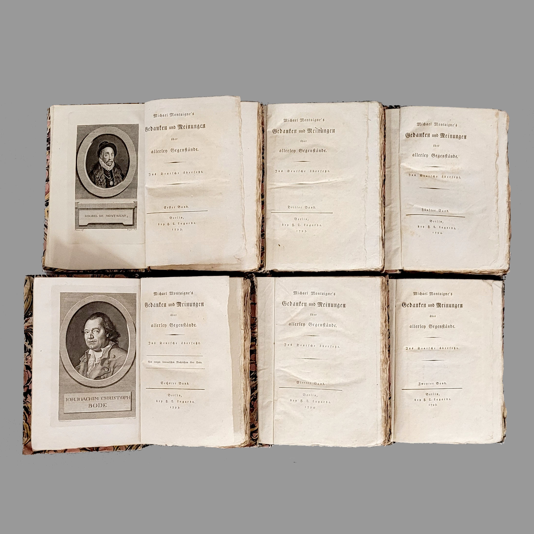 Los 8: MONTAIGNE, Michel de: Gedanken und Meinungen über allerley Gegenstände