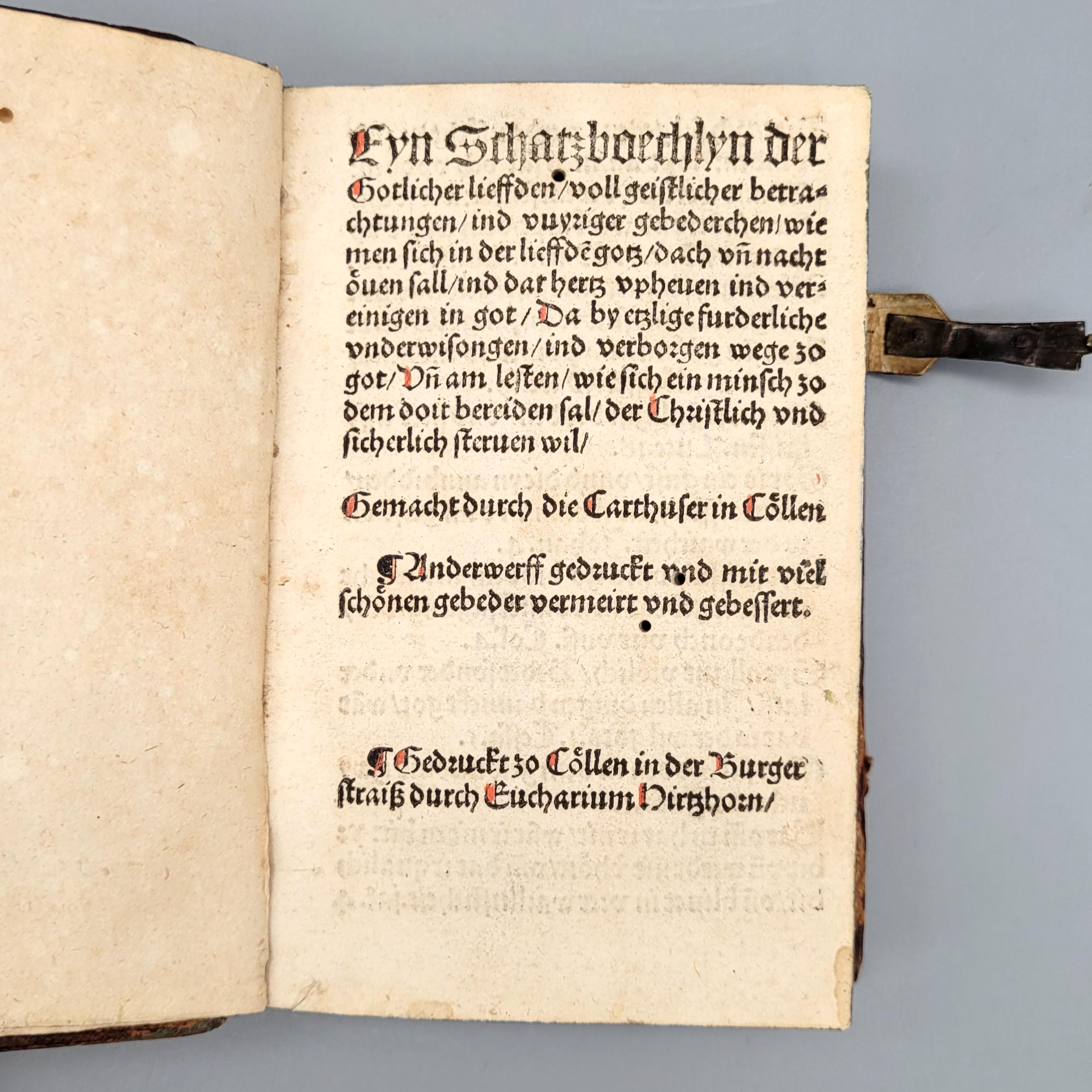 Los 42: LANSPERGIUS, Joannes Justus: Eyn Schatzboechlyn der Gotlicher lieffden