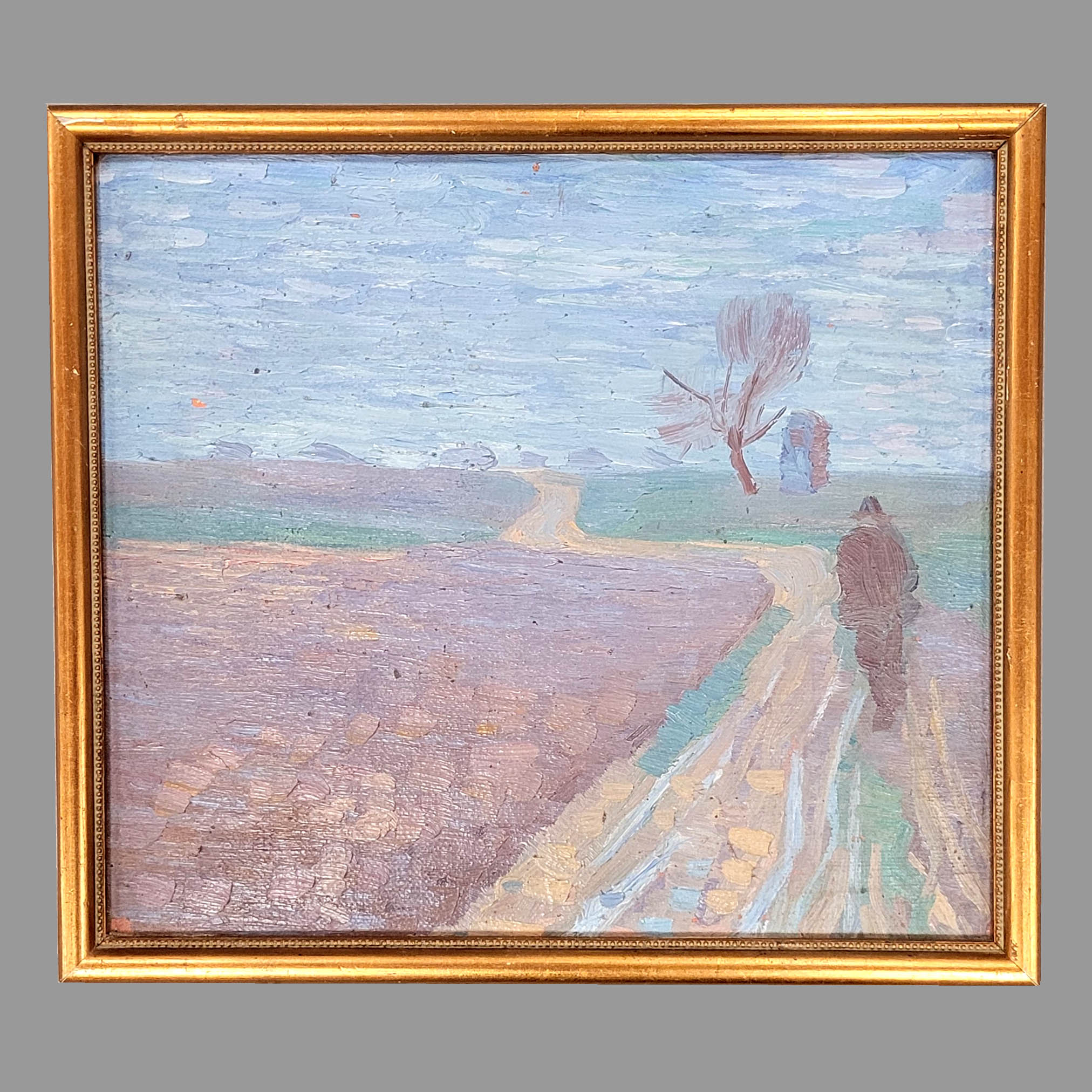 Los 564: RONIG, Ludwig Egidius: Feldweg mit Wanderer