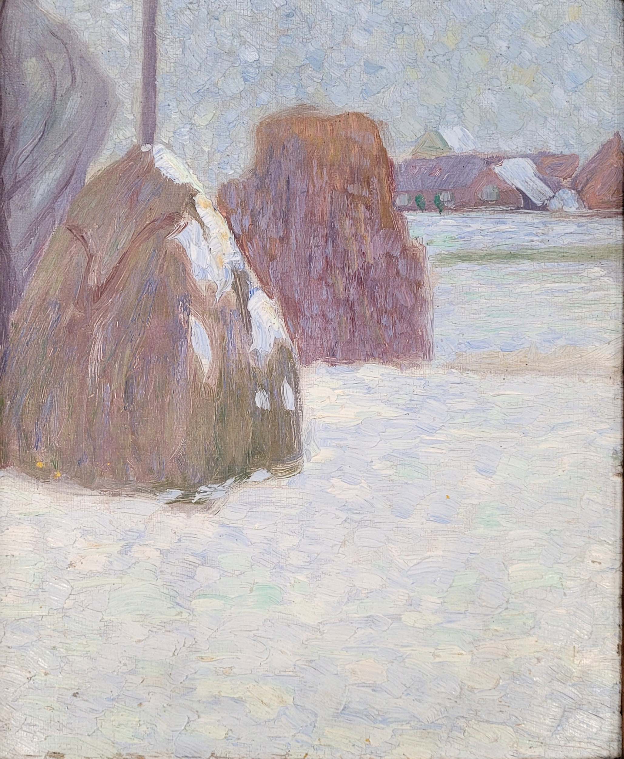 Los 567: RONIG, Ludwig Egidius: Heuhaufen an einem Gutshof im Winter – Bild 2