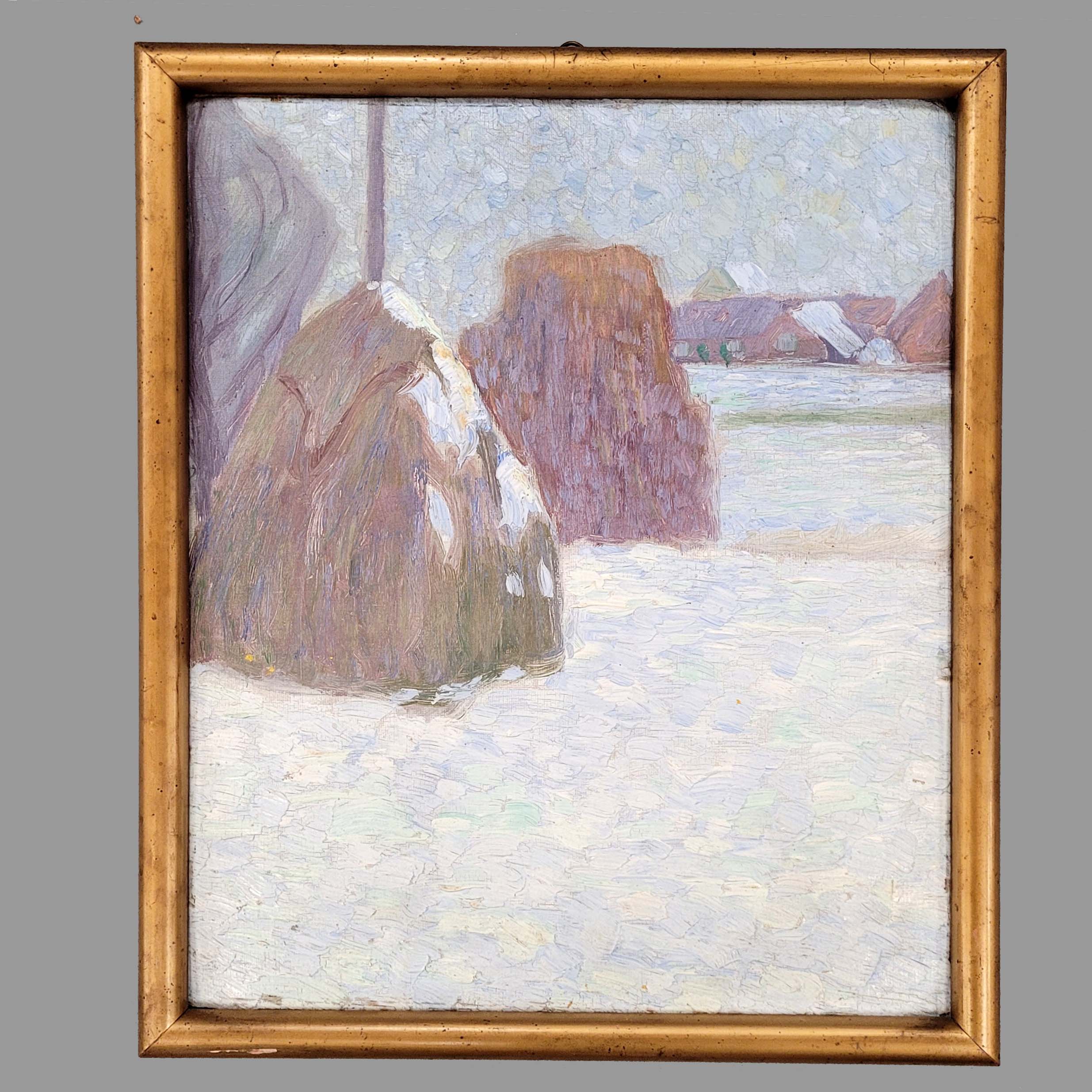 Los 567: RONIG, Ludwig Egidius: Heuhaufen an einem Gutshof im Winter