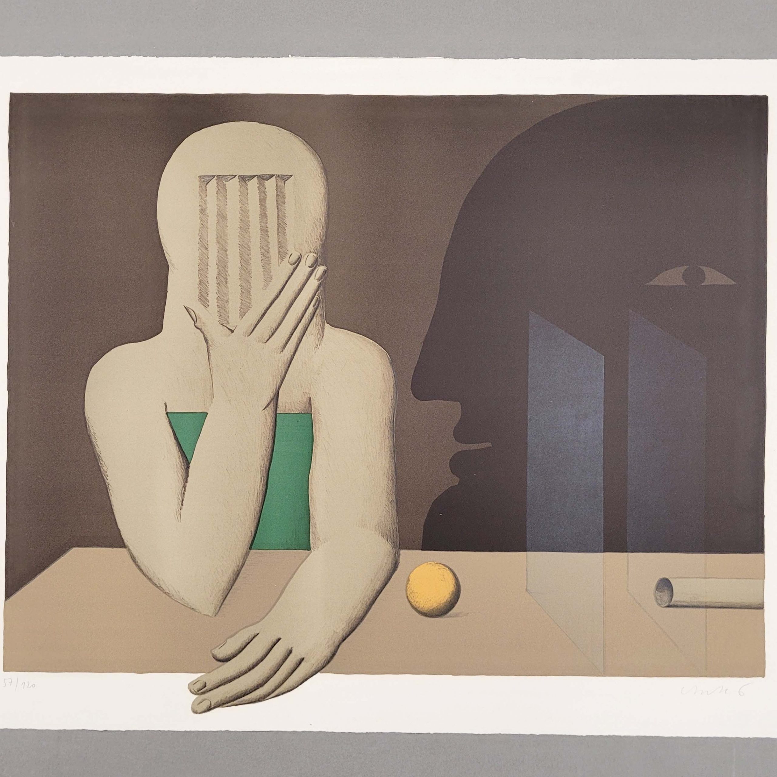 Los 653: ANTES, Horst: Figur mit zwei Glasscheiben am Tisch – Bild 2