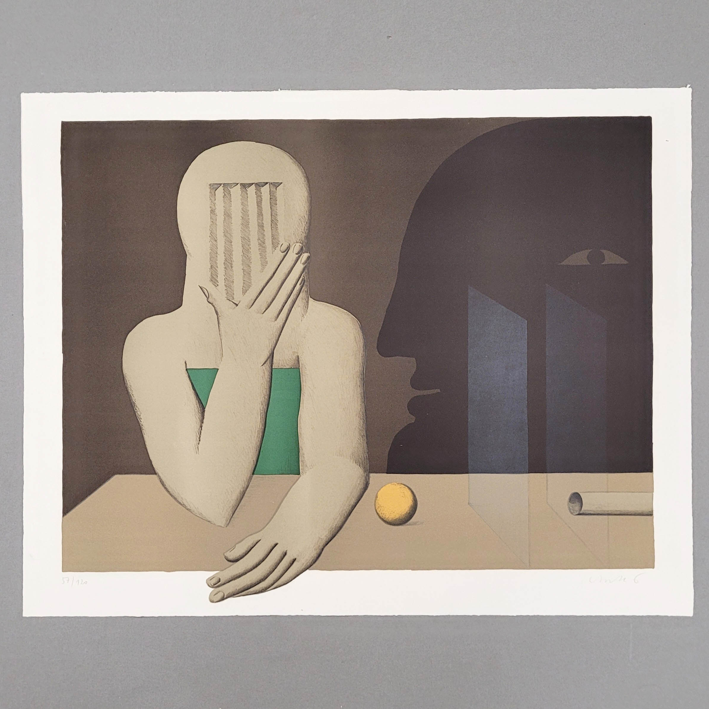 Los 653: ANTES, Horst: Figur mit zwei Glasscheiben am Tisch