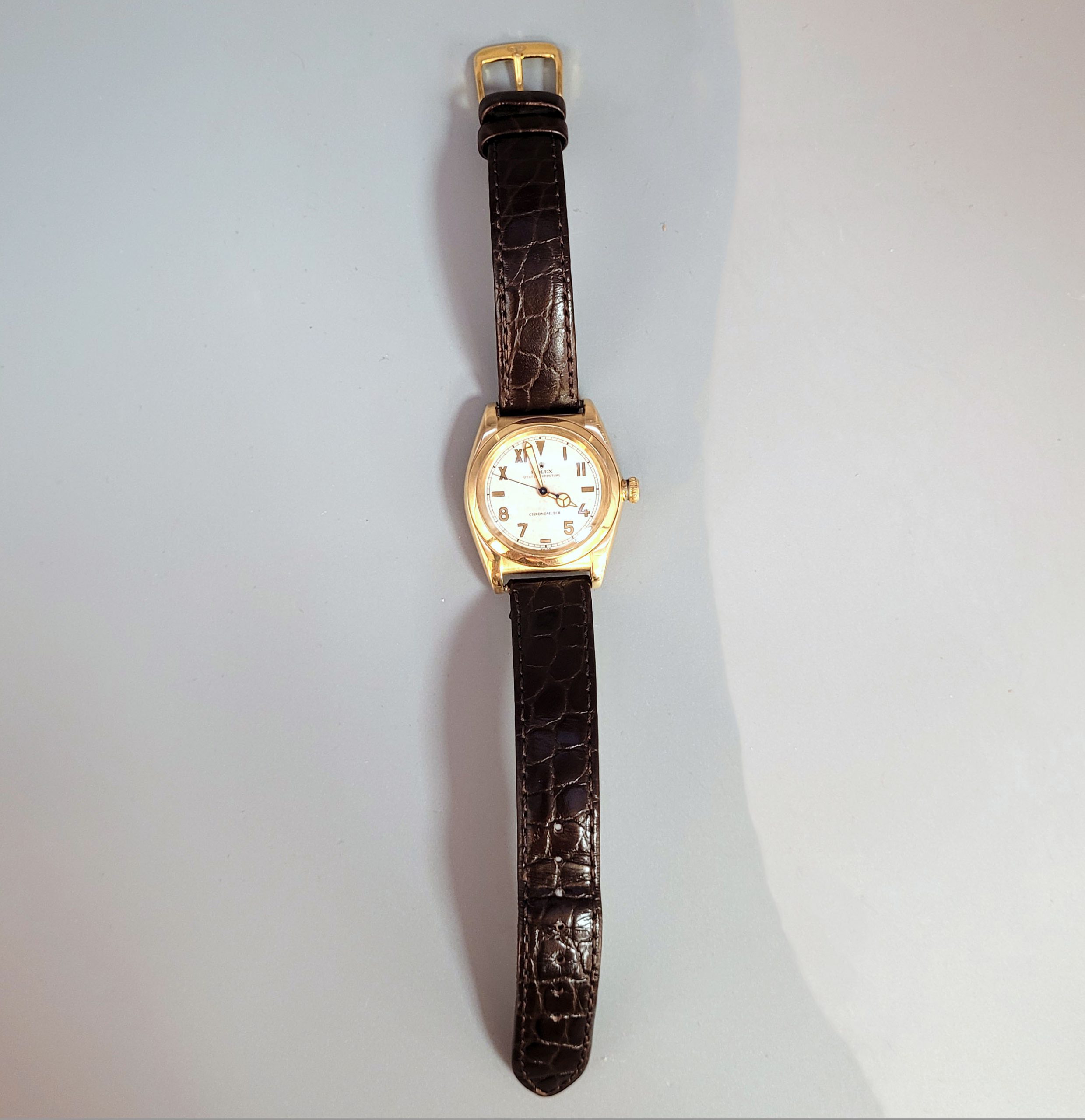 Los 683: Armbanduhr Rolex Oyster Perpetual Chronometer Bubble Back – Bild 4